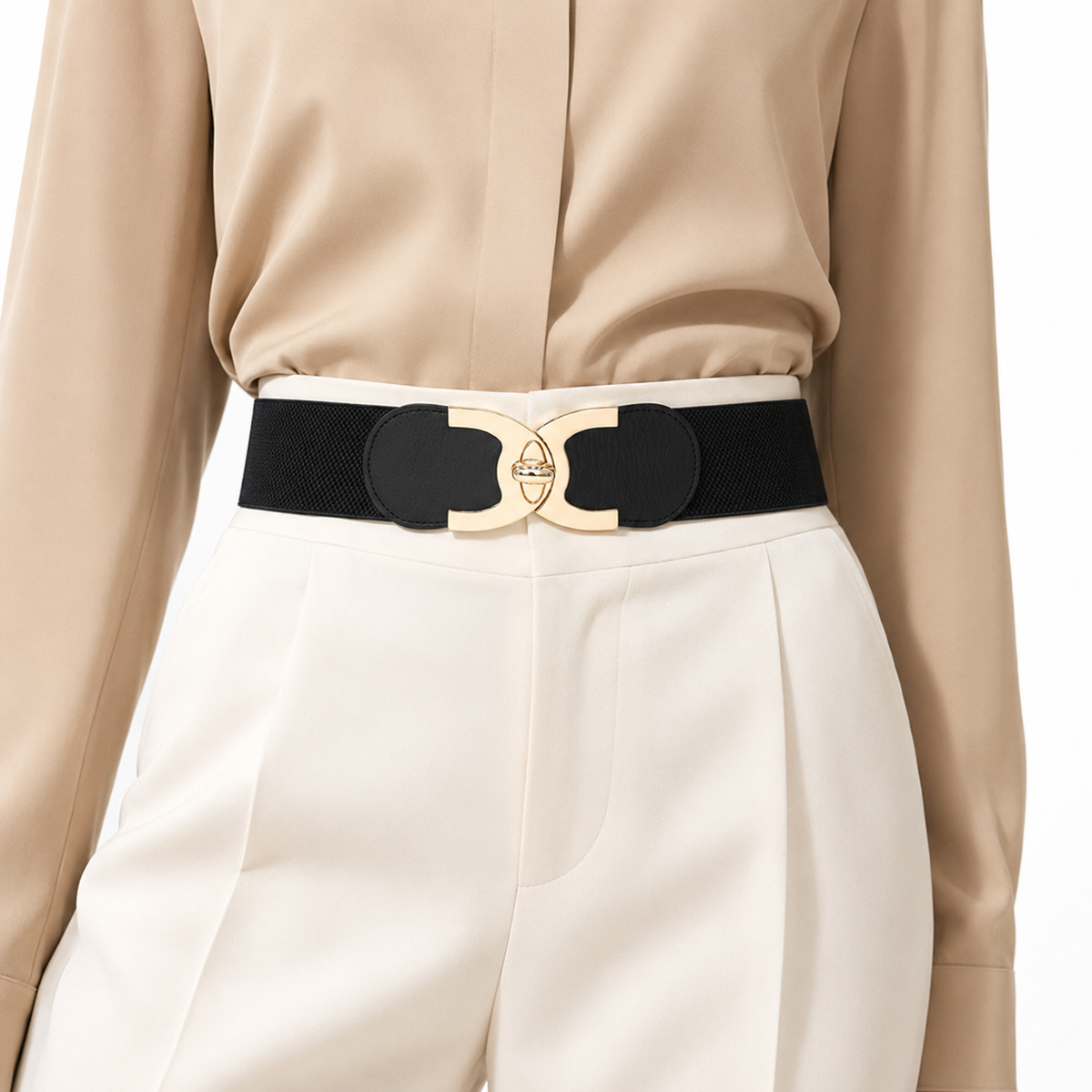 Ceinture Femme Élastique et Large avec Maintien Confortable
