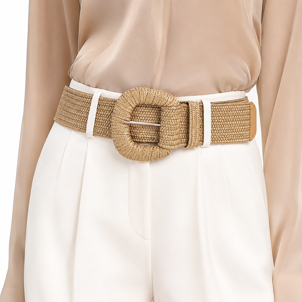 Ceinture Tressée en Fibre Naturelle pour Femme