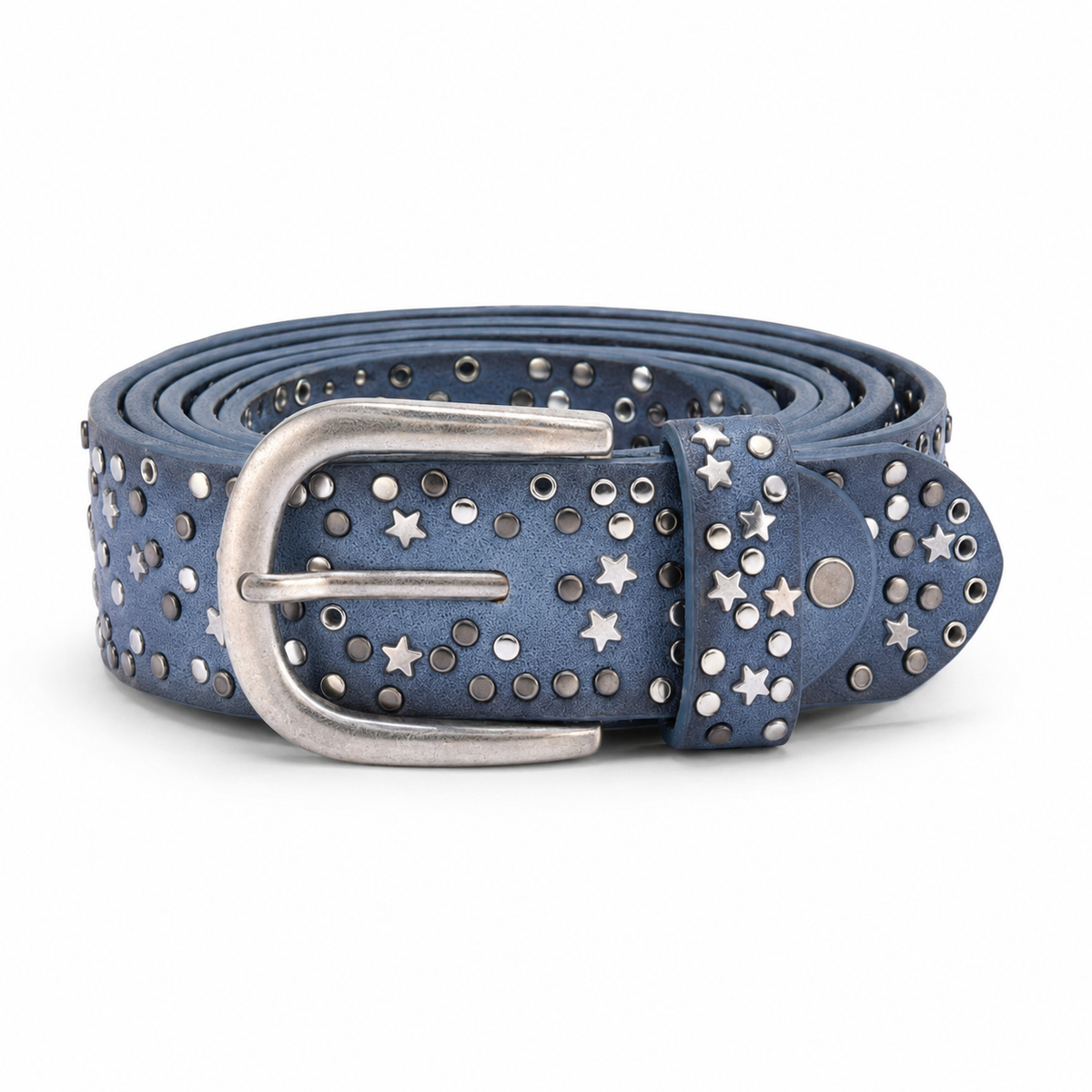 Ceinture en Cuir Femme avec Détails Métalliques Ornée d'étoiles