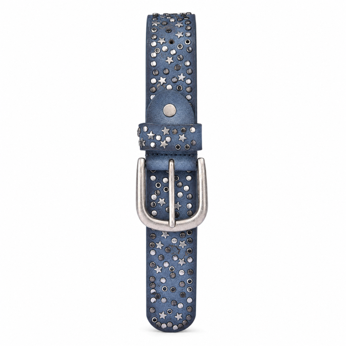 Ceinture en Cuir Femme avec Détails Métalliques Ornée d'étoiles