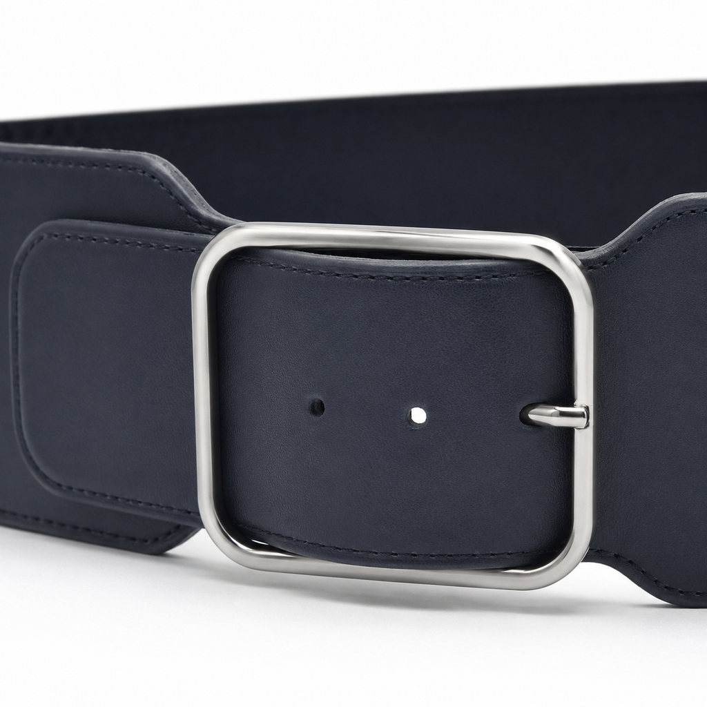 Ceinture Large Élastique Femme Taille Haute Boucle Dorée | Lora