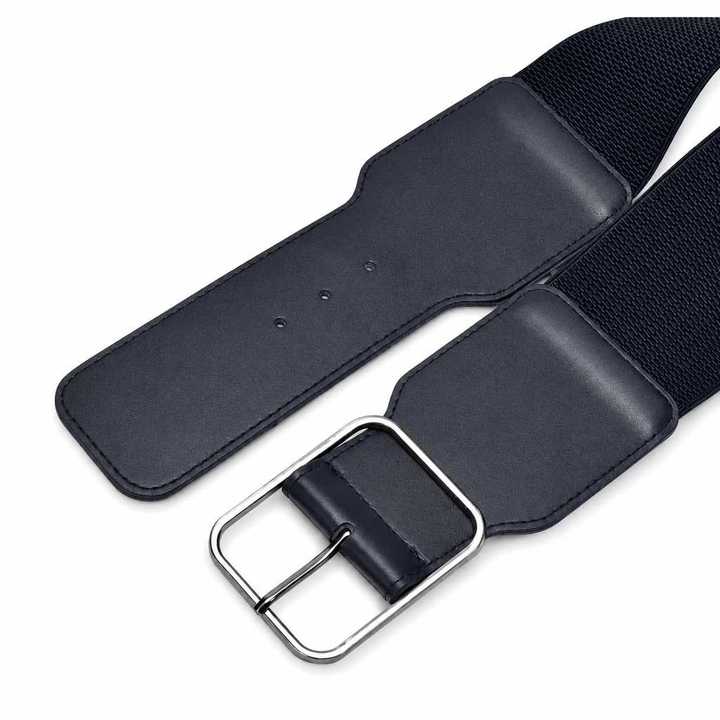 Ceinture Large Élastique Femme Taille Haute Boucle Dorée | Lora