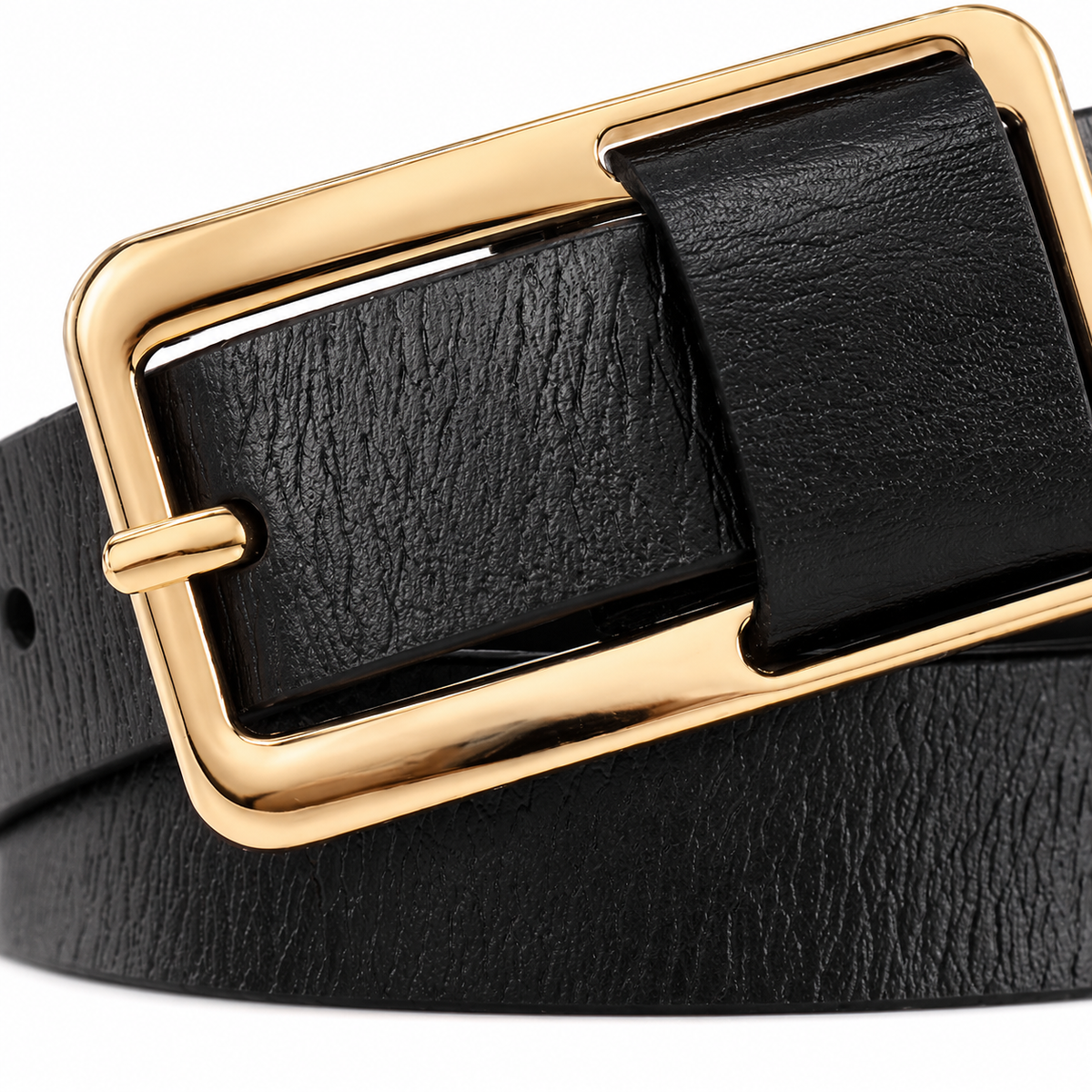 Ceinture Fine Femme en Cuir avec Boucle chic