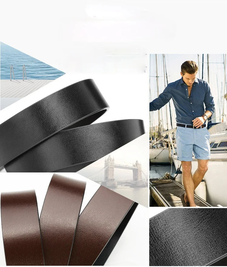 Ceinture Réversible en Cuir Sans Boucle Pour Homme