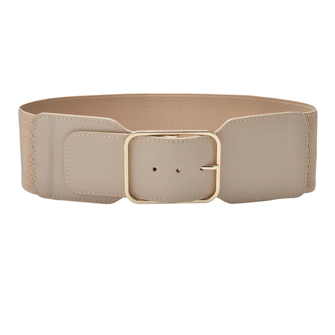 Ceinture Large Élastique Femme Taille Haute Boucle Dorée | Lora