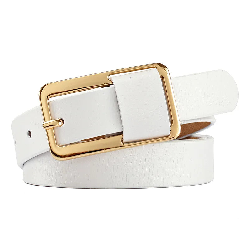Ceinture Fine Femme en Cuir avec Boucle chic