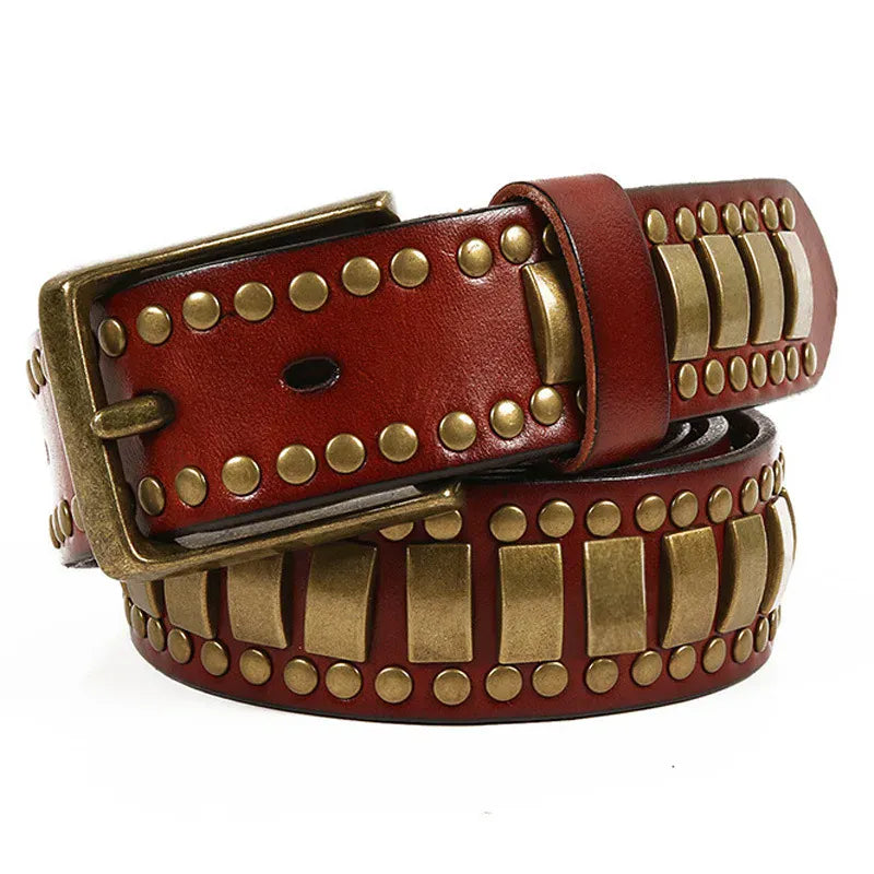Ceinture Prestige Ceinture Luxe pour Homme avec Éléments Décoratifs Dorés | Modèle Aurelio