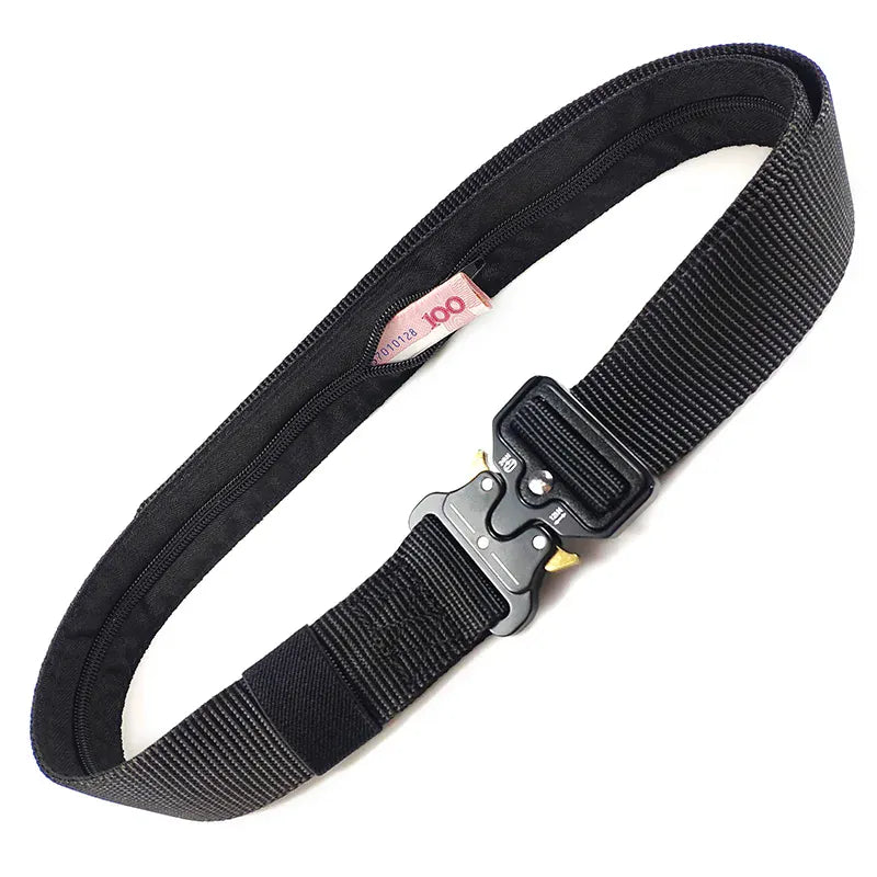 Ceinture Prestige Ceinture Cache Billets Tactique avec Compartiment Zippé | Modèle Rex