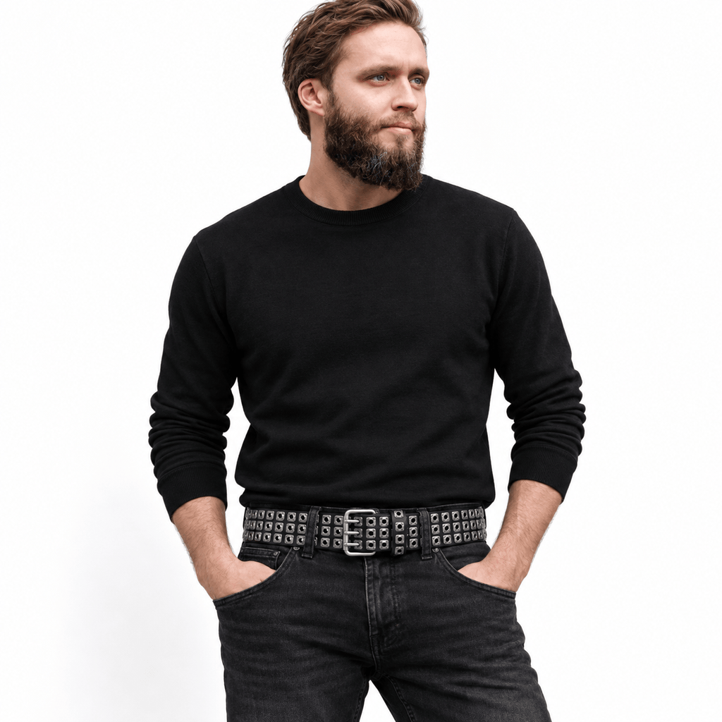 Ceinture Prestige Ceinture Cloutée en Cuir avec Rivets Métalliques | Modèle Blaze