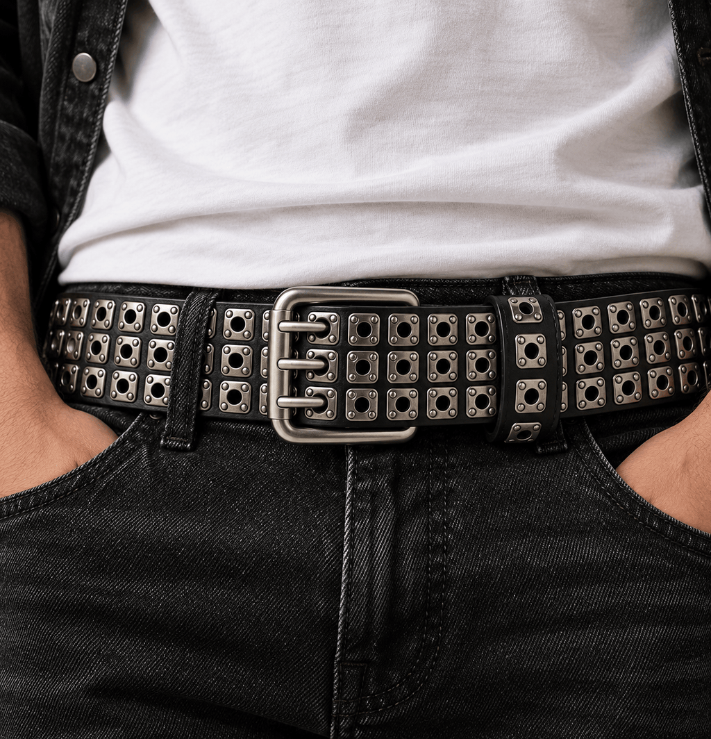 Ceinture Prestige Ceinture Cloutée en Cuir avec Rivets Métalliques | Modèle Blaze