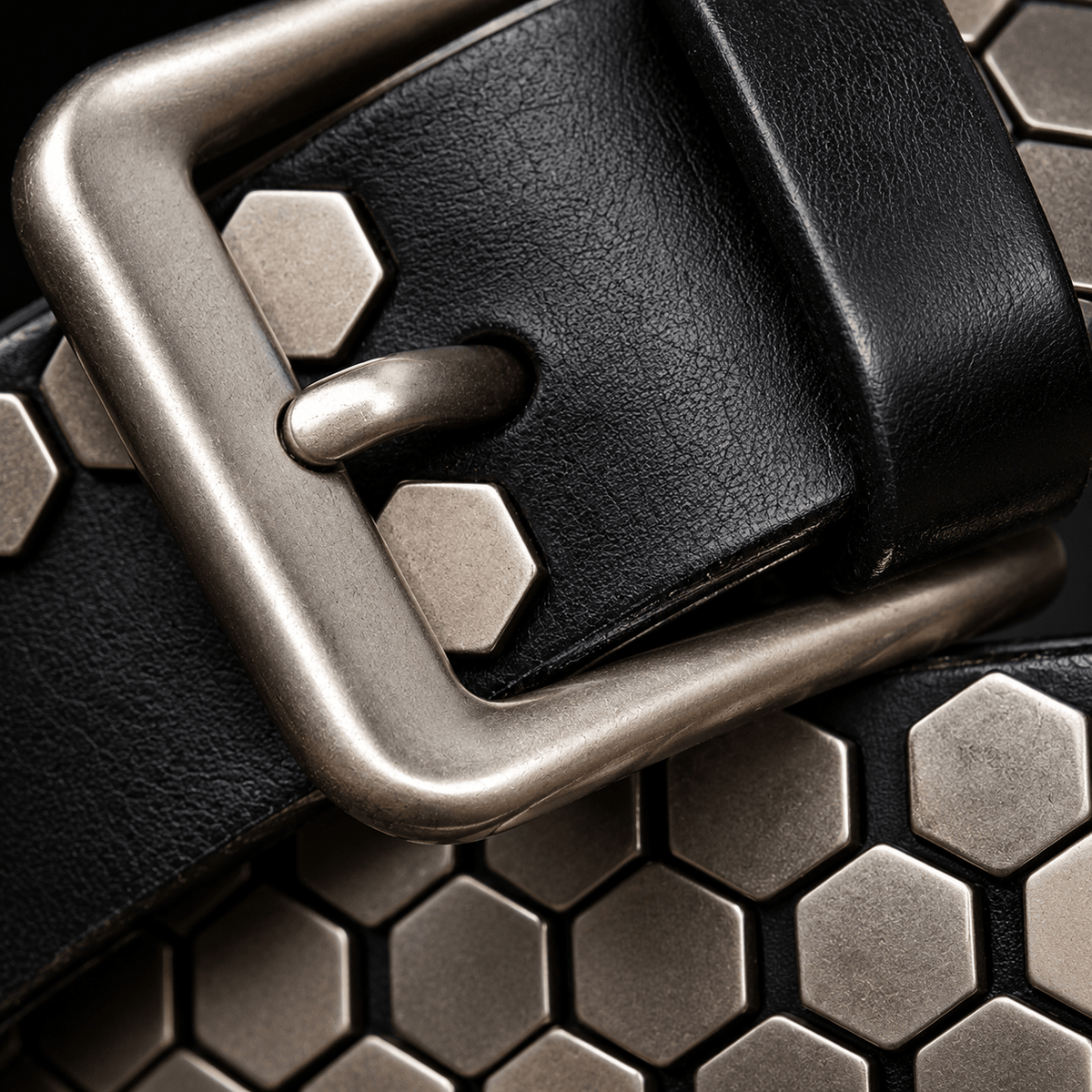 Ceinture Prestige Ceinture Cloutée pour Homme en Cuir avec Finition Géométrique | Modèle Kane