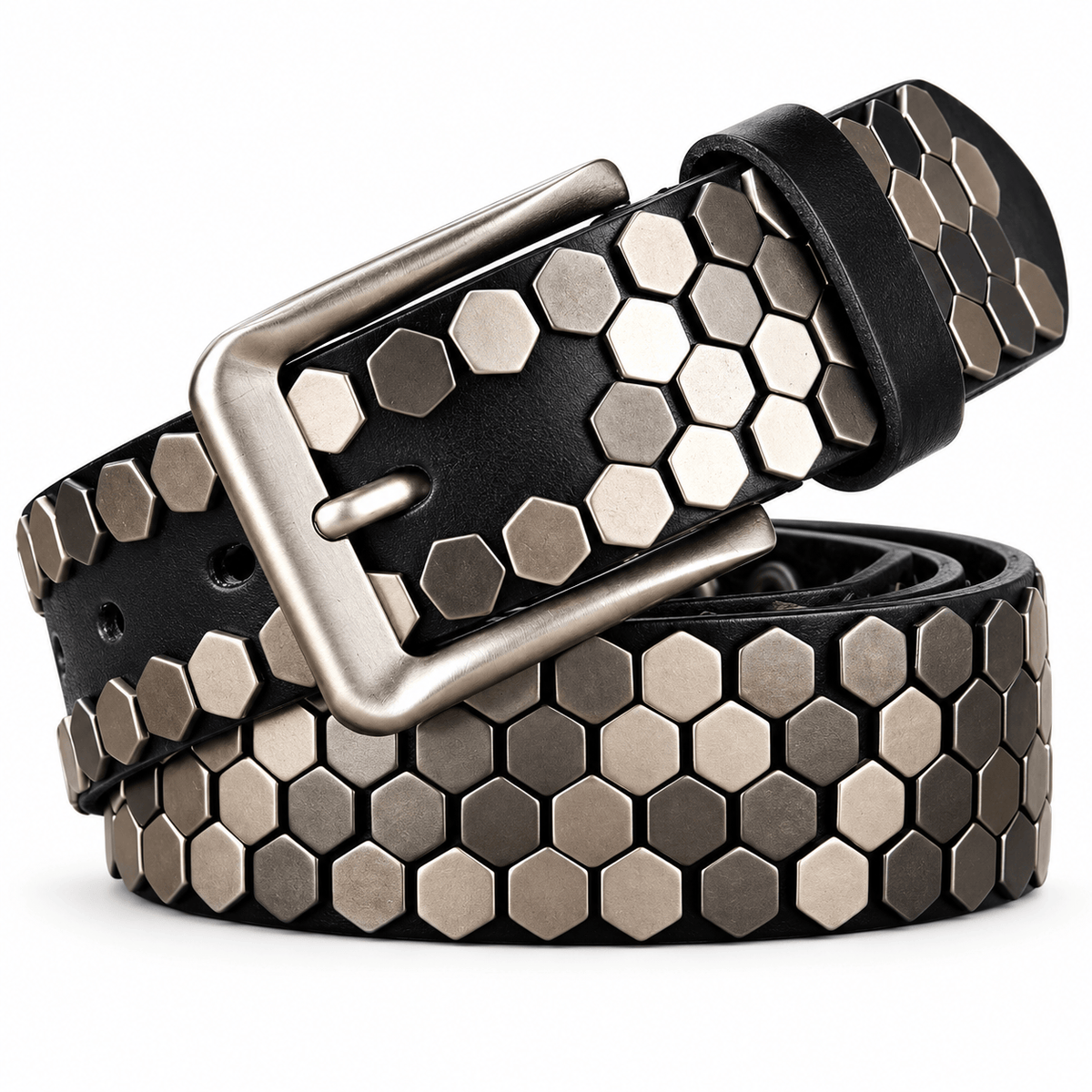 Ceinture Prestige Ceinture Cloutée pour Homme en Cuir avec Finition Géométrique | Modèle Kane