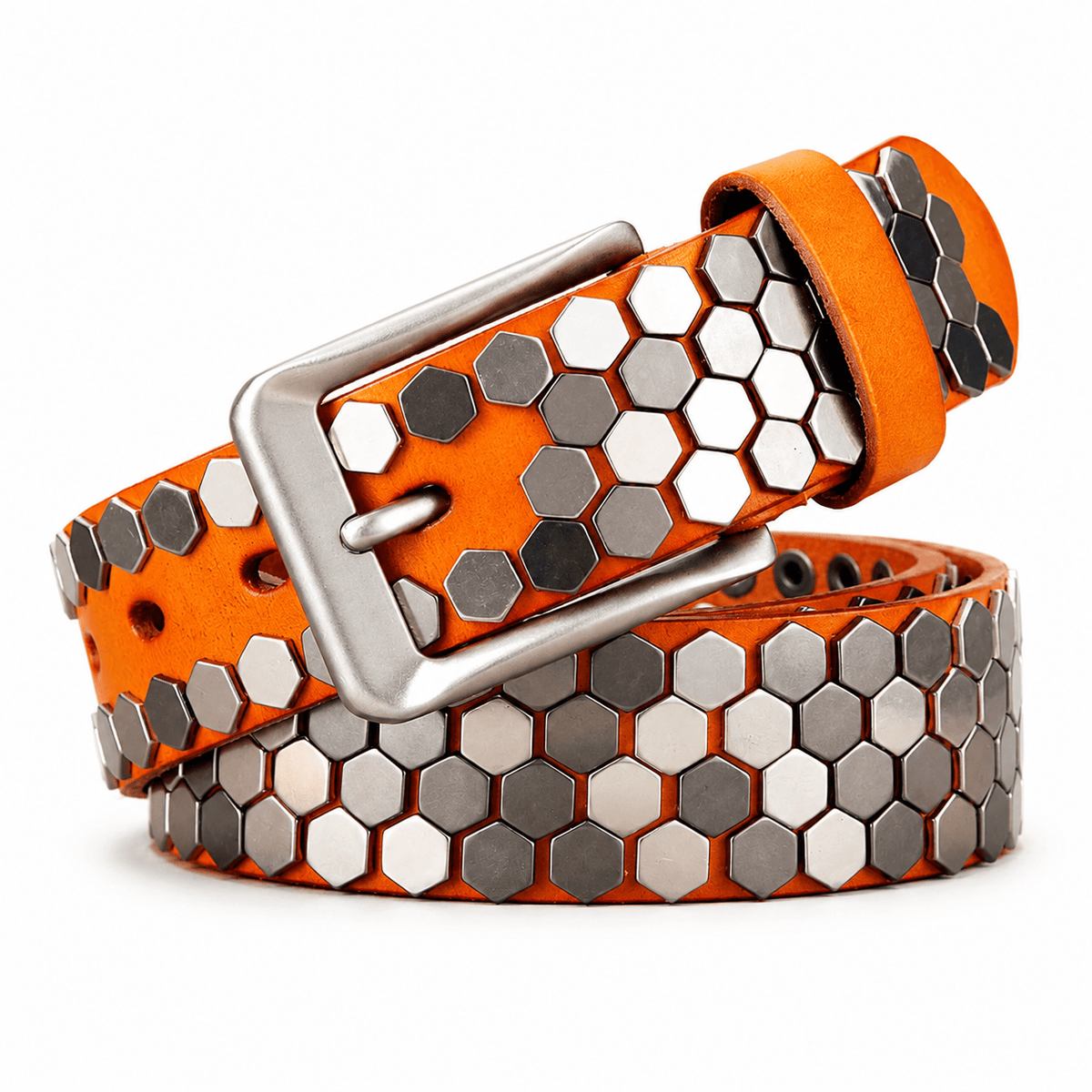 Ceinture Prestige Ceinture Cloutée pour Homme en Cuir avec Finition Géométrique | Modèle Kane
