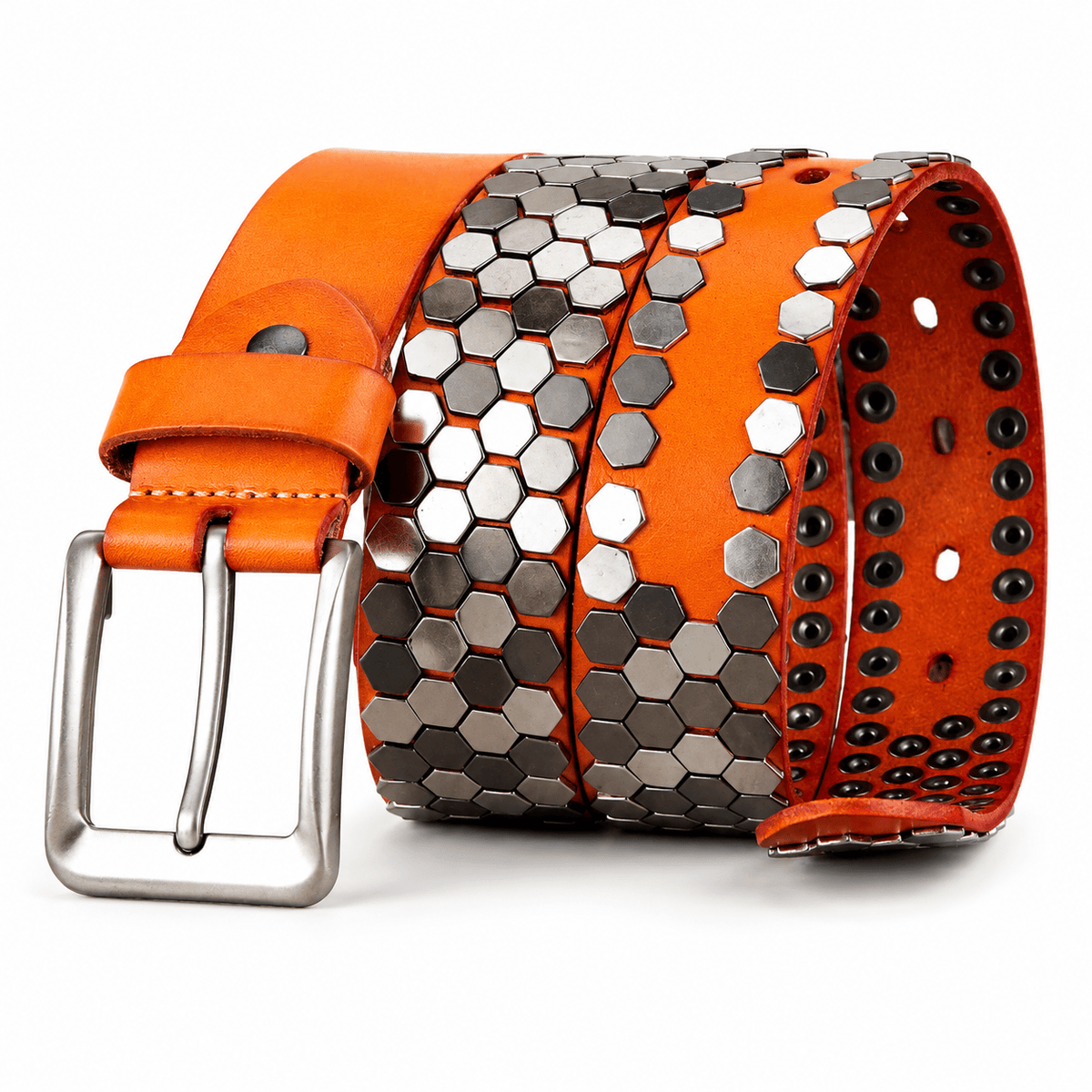 Ceinture Prestige Ceinture Cloutée pour Homme en Cuir avec Finition Géométrique | Modèle Kane