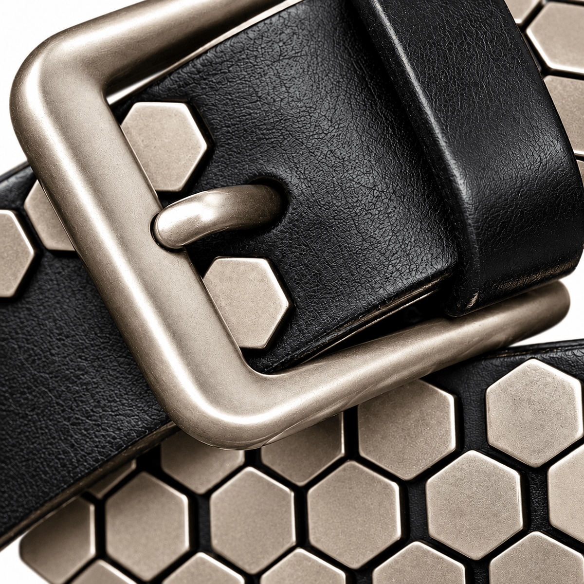 Ceinture Prestige Ceinture Cloutée pour Homme en Cuir avec Finition Géométrique | Modèle Kane