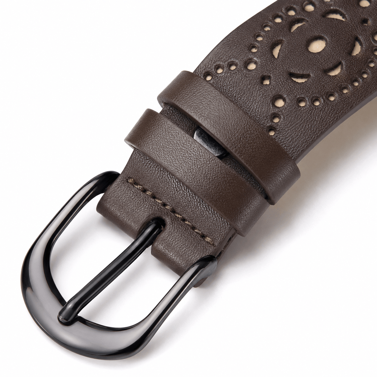 Ceinture Prestige Ceinture Cuir Femme Ajouré avec Motif Floral | Modèle Camille