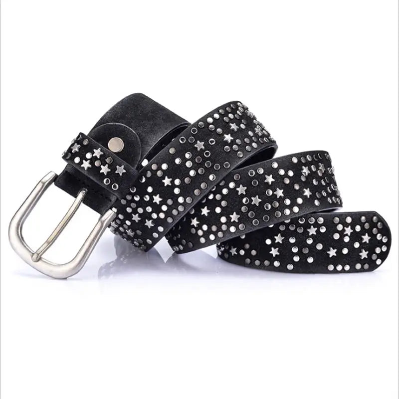 Ceinture Prestige Ceinture en Cuir Femme avec Détails Métalliques Ornée d'étoiles | Modèle Stella