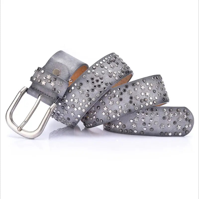 Ceinture Prestige Ceinture en Cuir Femme avec Détails Métalliques Ornée d'étoiles | Modèle Stella