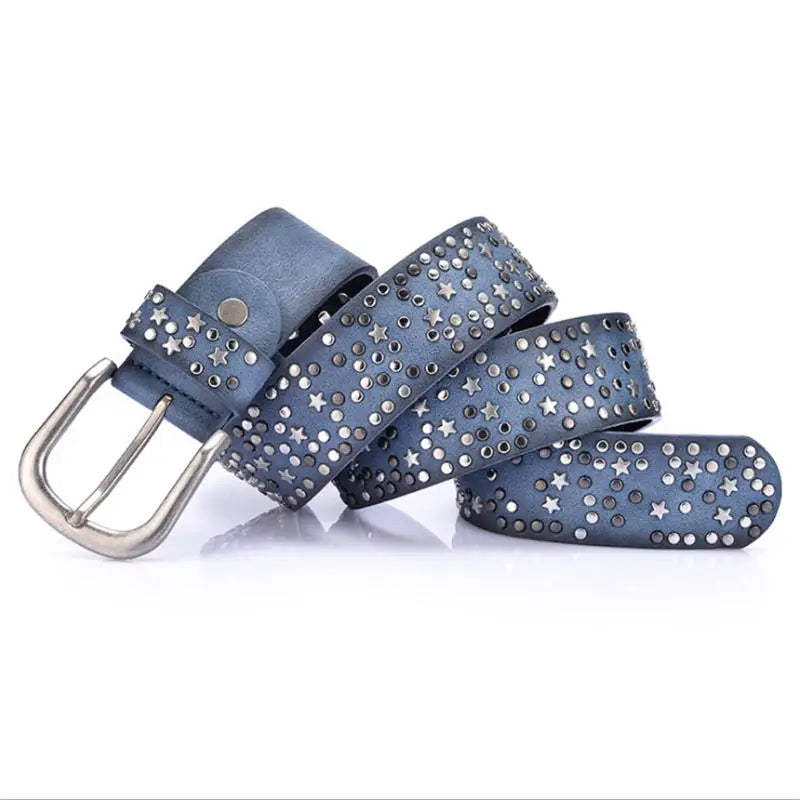 Ceinture Prestige Ceinture en Cuir Femme avec Détails Métalliques Ornée d'étoiles | Modèle Stella