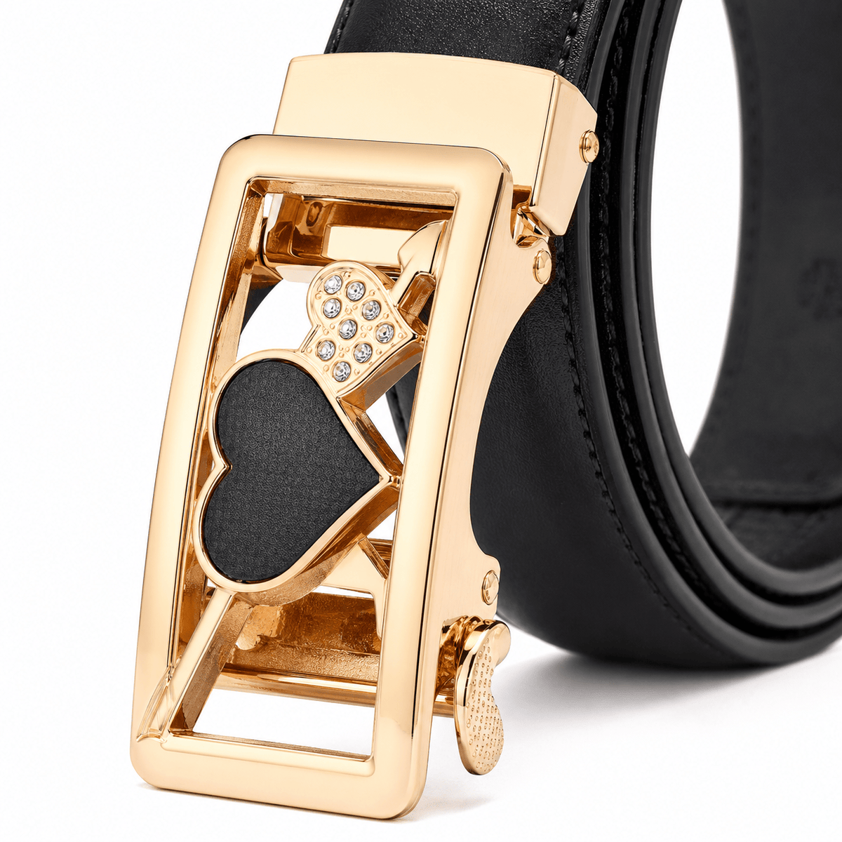 Ceinture Prestige Ceinture en Cuir pour Femme avec Boucle Automatique Dorée | Modèle Éléa