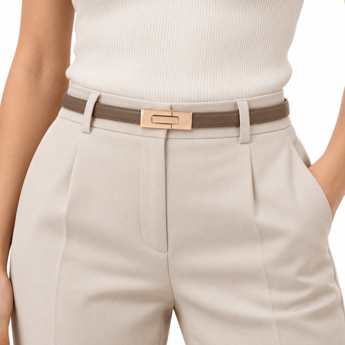 Ceinture Prestige Ceinture Fine Elégante en Cuir pour Femme | Modèle Iris