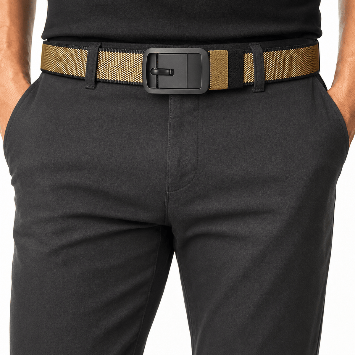 Ceinture Prestige Ceinture Homme Réversible avec Toile en Nylon et Boucle Rotative | Modèle Ranger