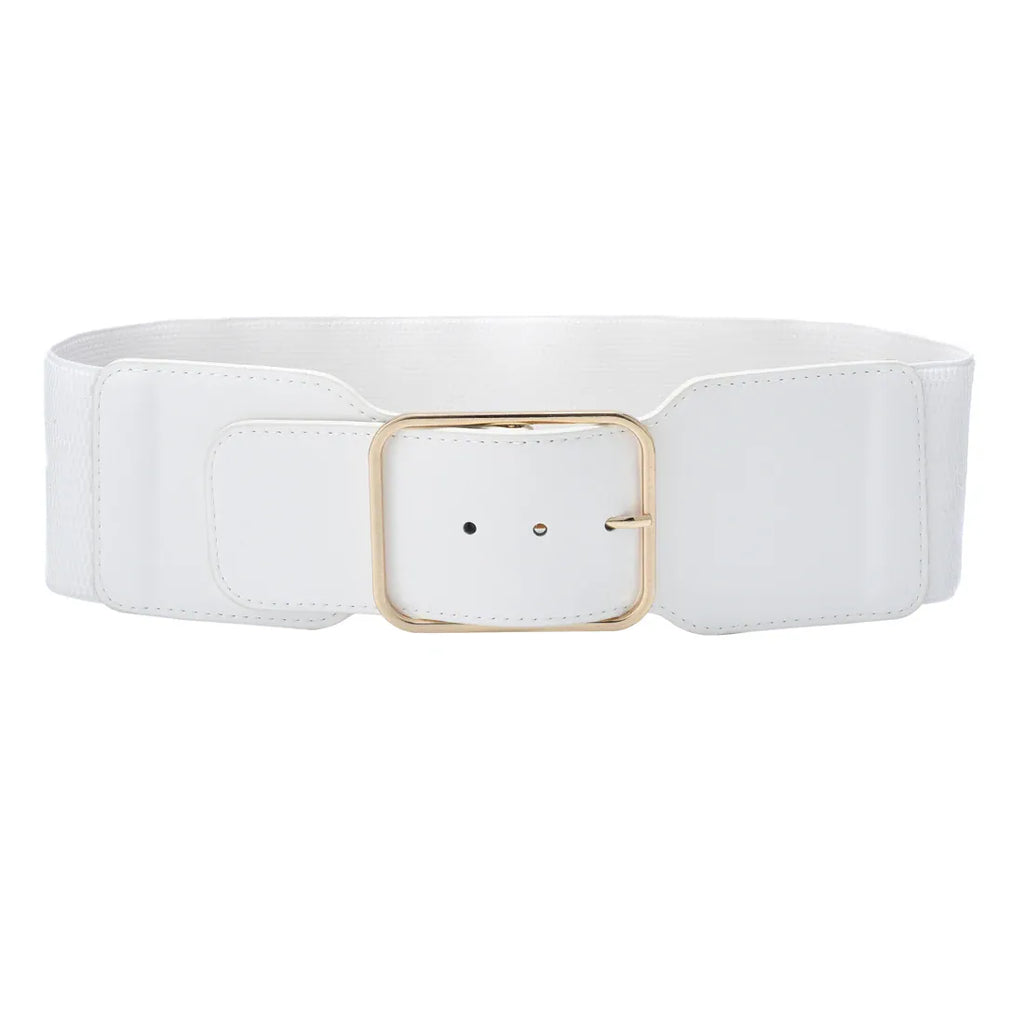 Ceinture Prestige Ceinture Large Élastique Femme Taille Haute Boucle Dorée | Modèle Lora