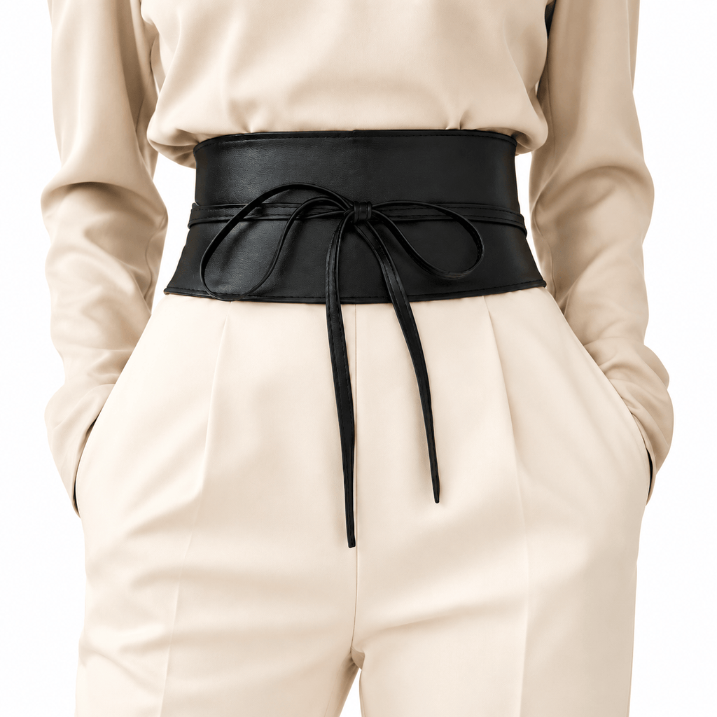 Ceinture Prestige Ceinture Large Femme avec Finition Satinée à Nouer | Modèle Romy