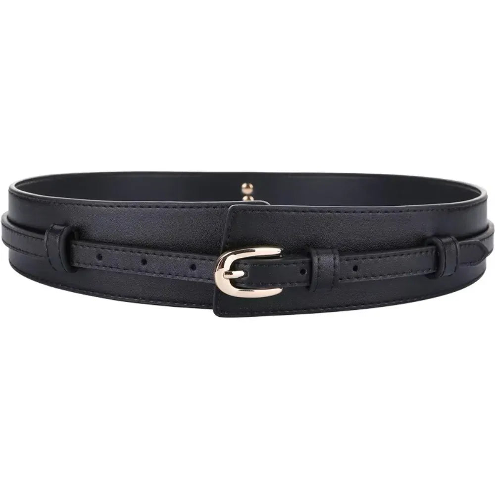 Ceinture Prestige Ceinture Large Femme double bande élégante en cuir | Modèle Iris