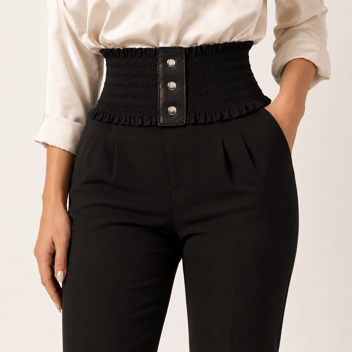 Ceinture Prestige Ceinture Large Tissu Élastique Lisse Femme Taille Haute | Modèle Soral