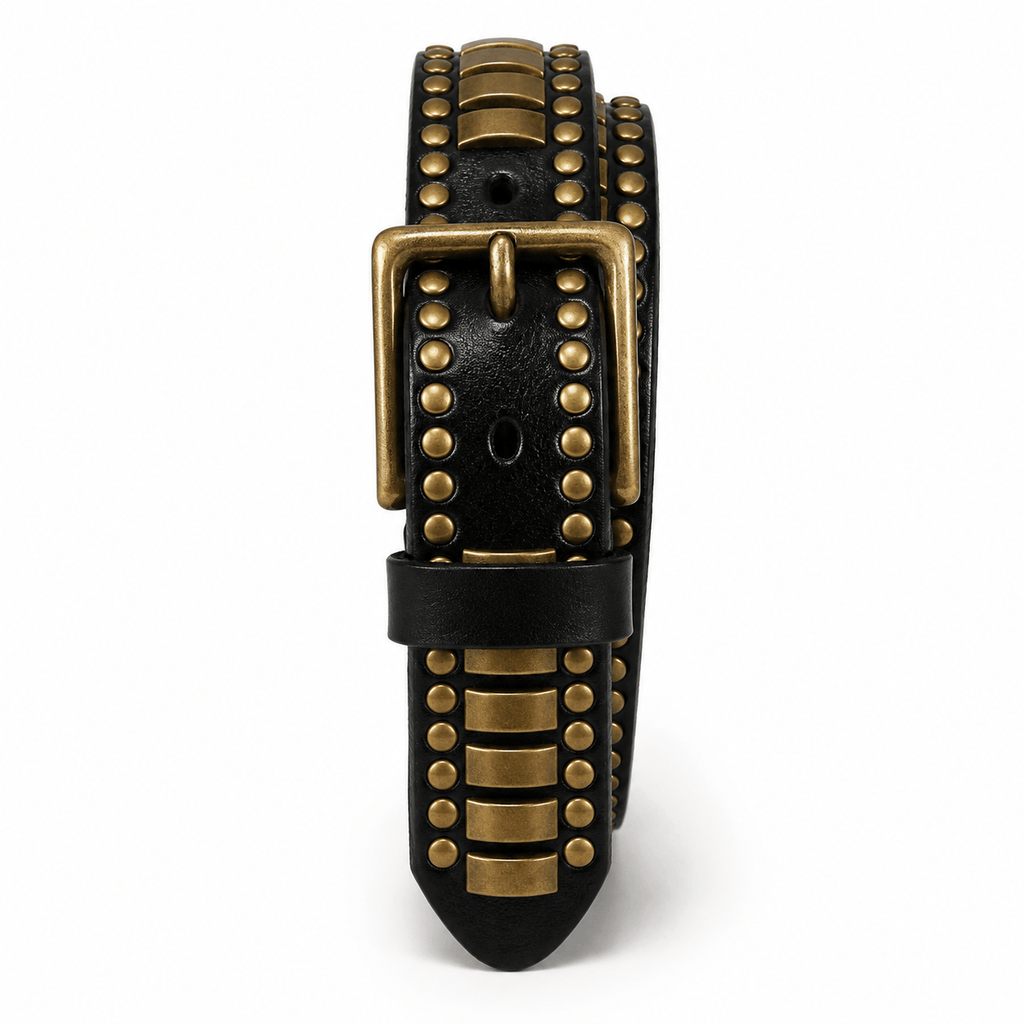 Ceinture Prestige Ceinture Luxe pour Homme avec Éléments Décoratifs Dorés | Modèle Aurelio