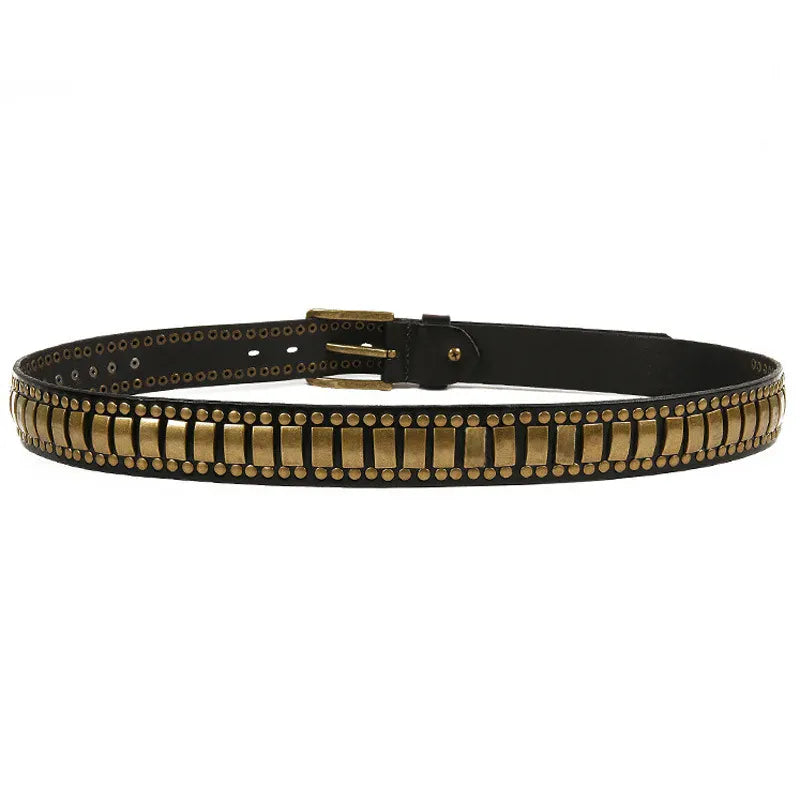 Ceinture Prestige Ceinture Luxe pour Homme avec Éléments Décoratifs Dorés | Modèle Aurelio