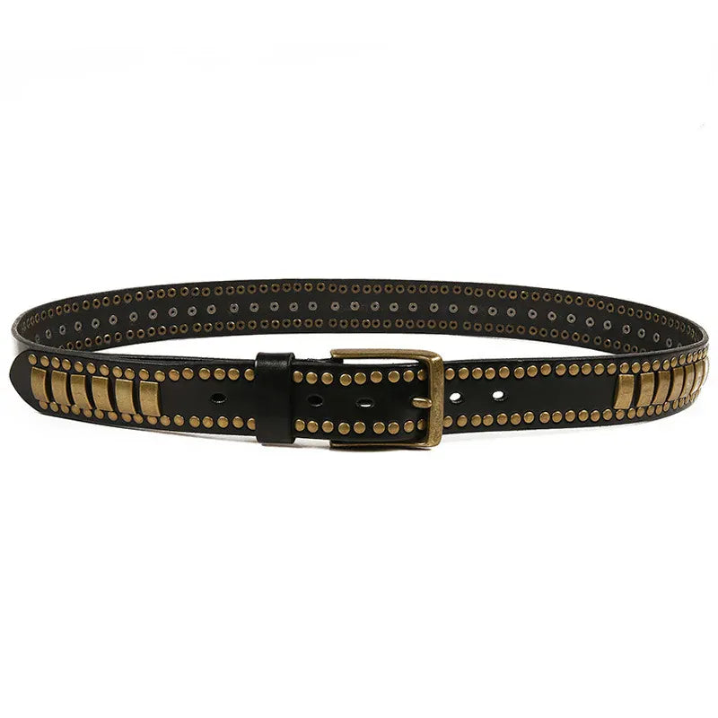 Ceinture Prestige Ceinture Luxe pour Homme avec Éléments Décoratifs Dorés | Modèle Aurelio