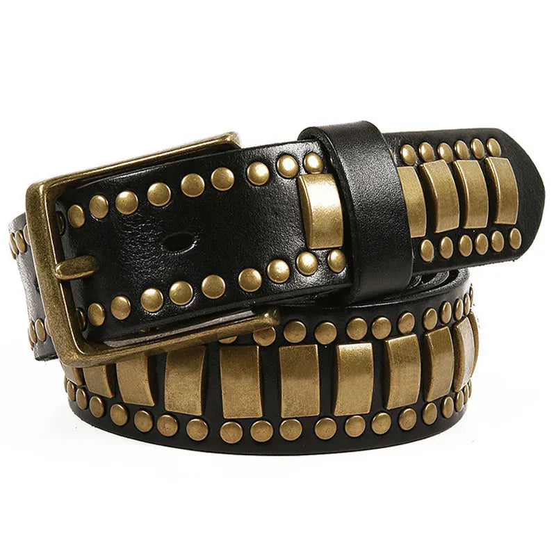 Ceinture Prestige Ceinture Luxe pour Homme avec Éléments Décoratifs Dorés | Modèle Aurelio