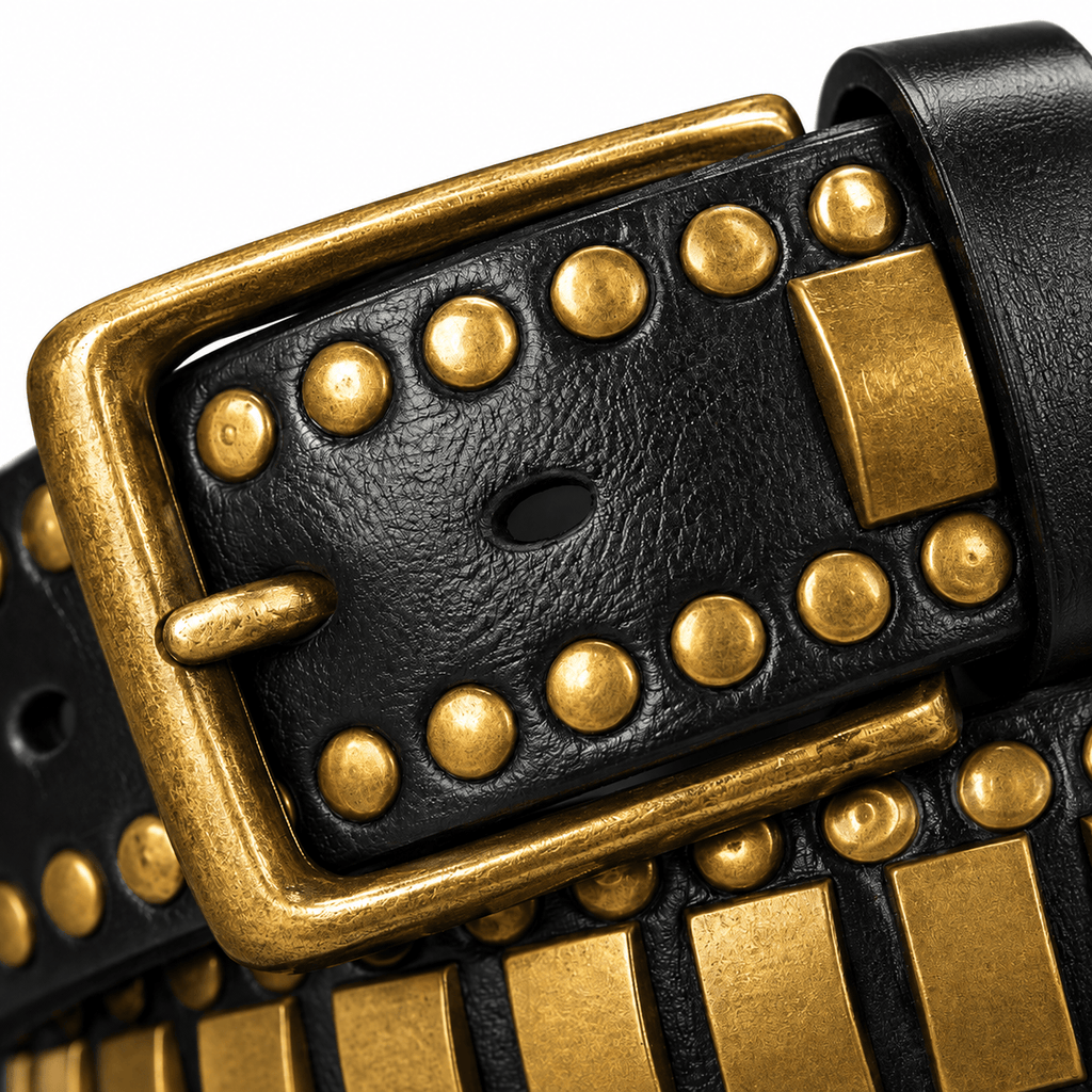 Ceinture Prestige Ceinture Luxe pour Homme avec Éléments Décoratifs Dorés | Modèle Aurelio