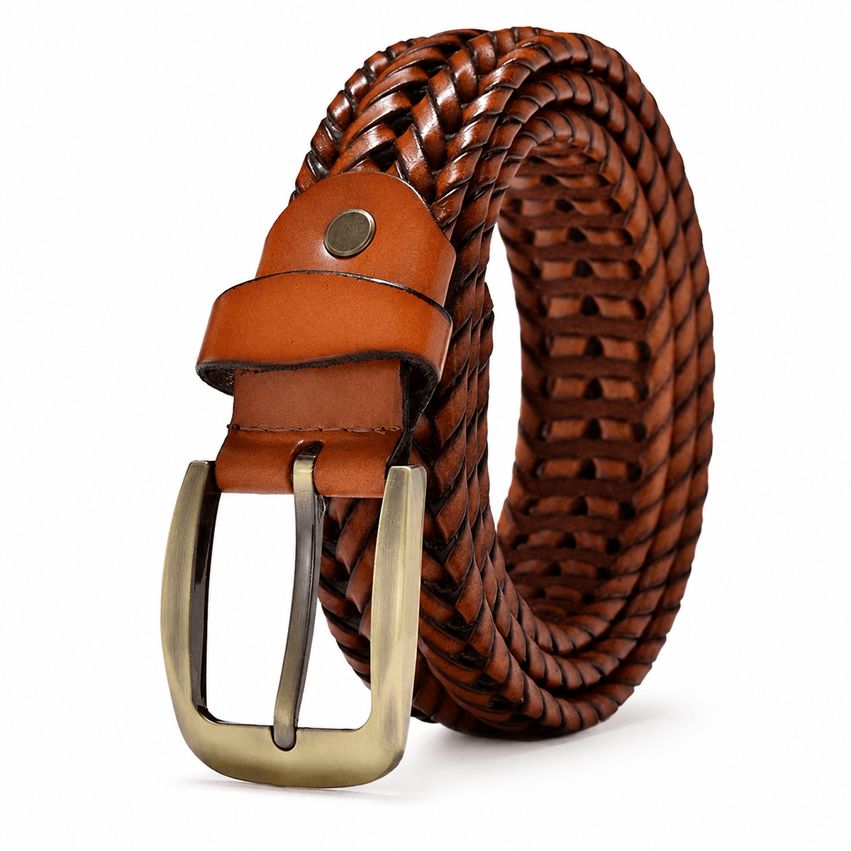 Ceinture Prestige Ceinture Tressée en Cuir pour Homme avec Surpiqûres | Modèle Hugo