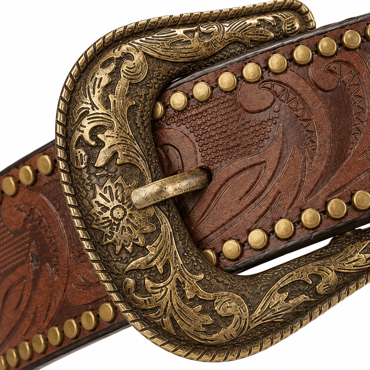 Ceinture Prestige Ceinture Western Clouté en Cuir Effet Embossé | Modèle Sedona
