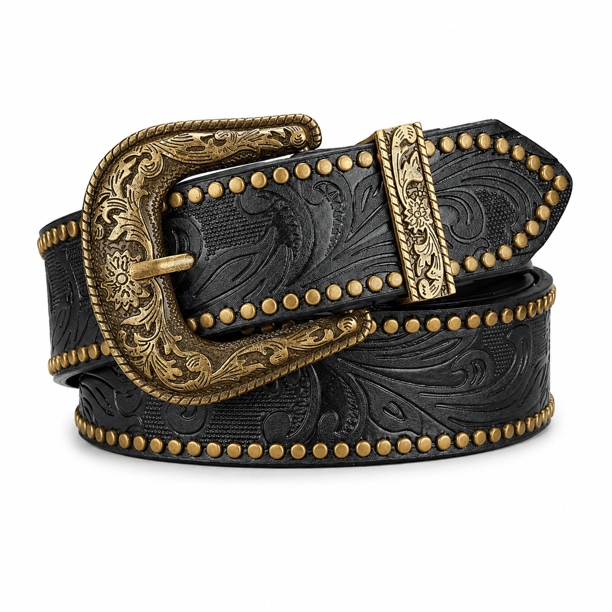 Ceinture Prestige Ceinture Western Clouté en Cuir Effet Embossé | Modèle Sedona