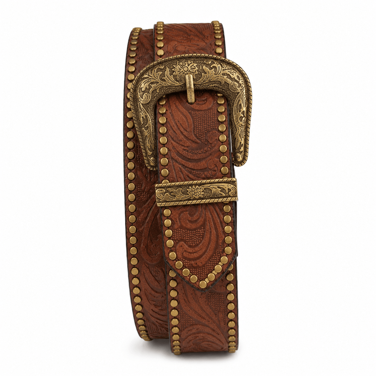 Ceinture Prestige Ceinture Western Clouté en Cuir Effet Embossé | Modèle Sedona