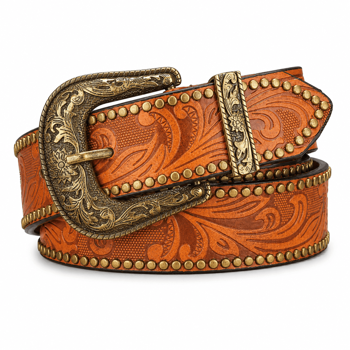 Ceinture Prestige Ceinture Western Clouté en Cuir Effet Embossé | Modèle Sedona